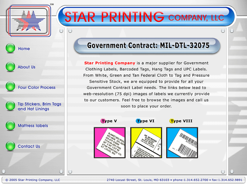 Star Printing Company LLC Government Contract Labels Star printing company llc government contract labels